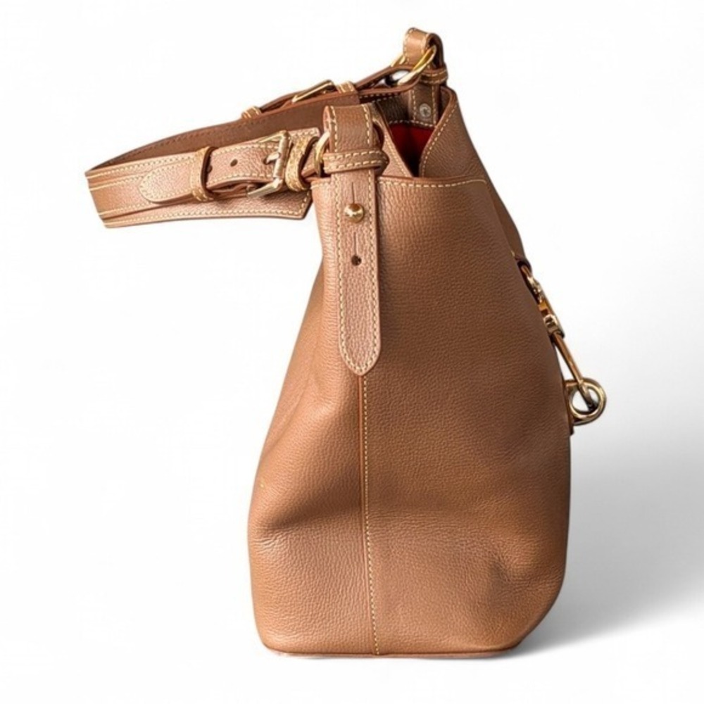 Dooney & Bourke Florentine Pebbled Leather Lily Bucket Bag Caramel - Picture 6 of 16